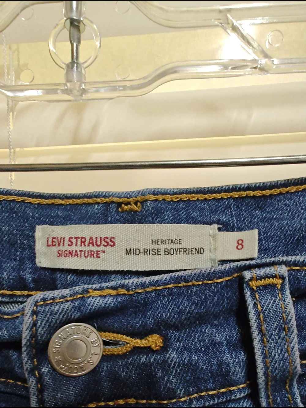 Levi's Aqua and White Vertical Stripe Short-Sleeve Button-Up